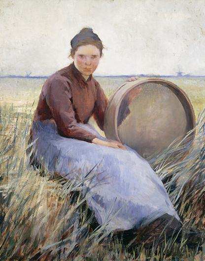 Girl With A Winnowing Basket, (painting) — Anna Huntington Stanley