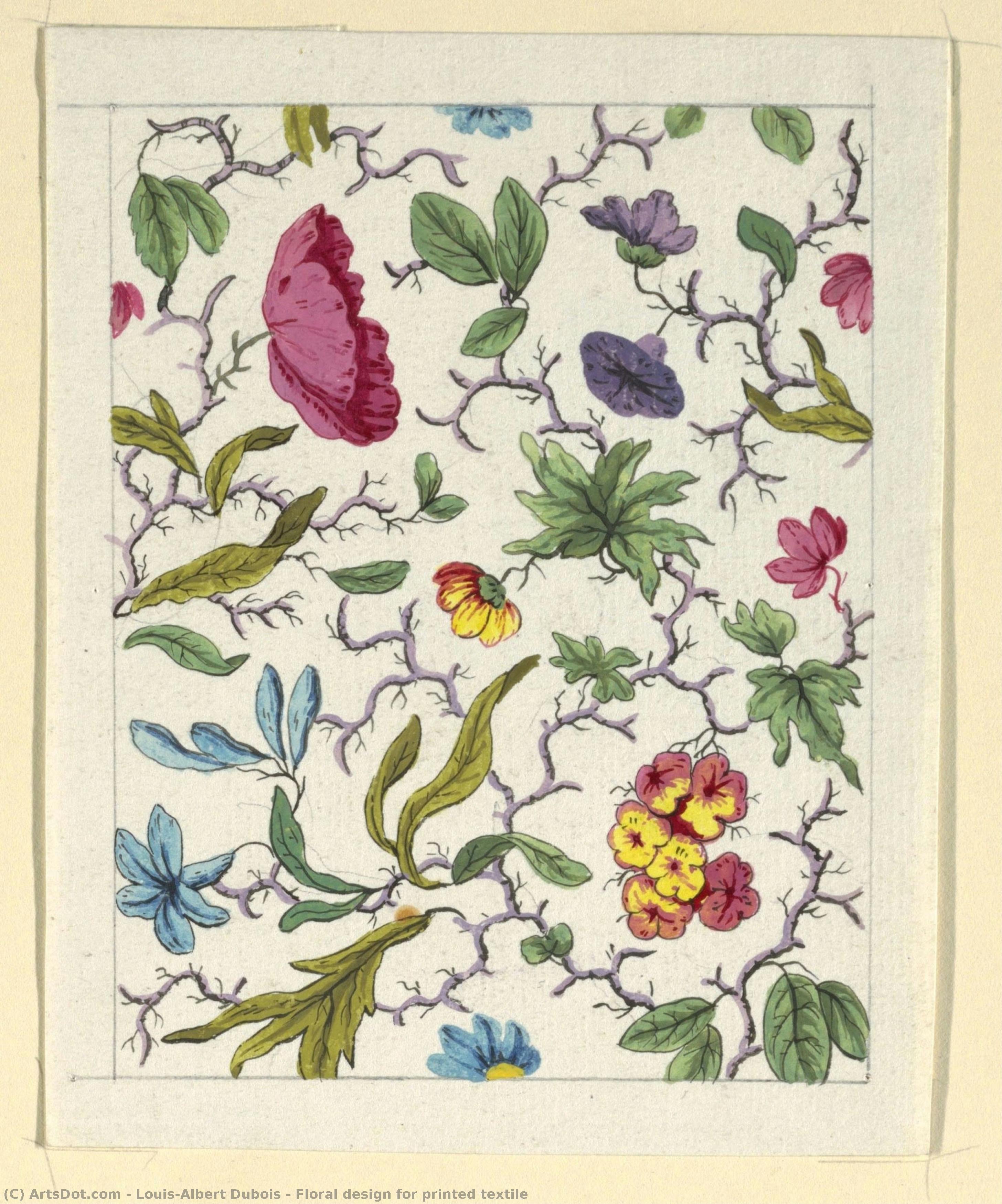 Floral Design For Printed Textile — Louis-albert Dubois