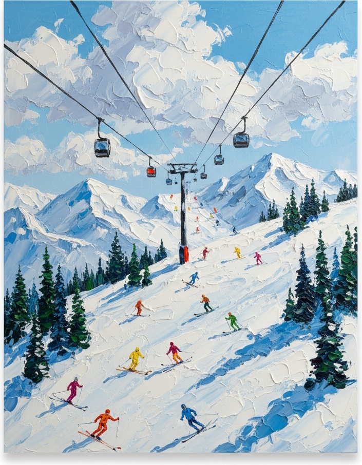 Ascent Of The Azure Slopes: A Singular Impasto Study In Alpine Motion — Christian Noiret