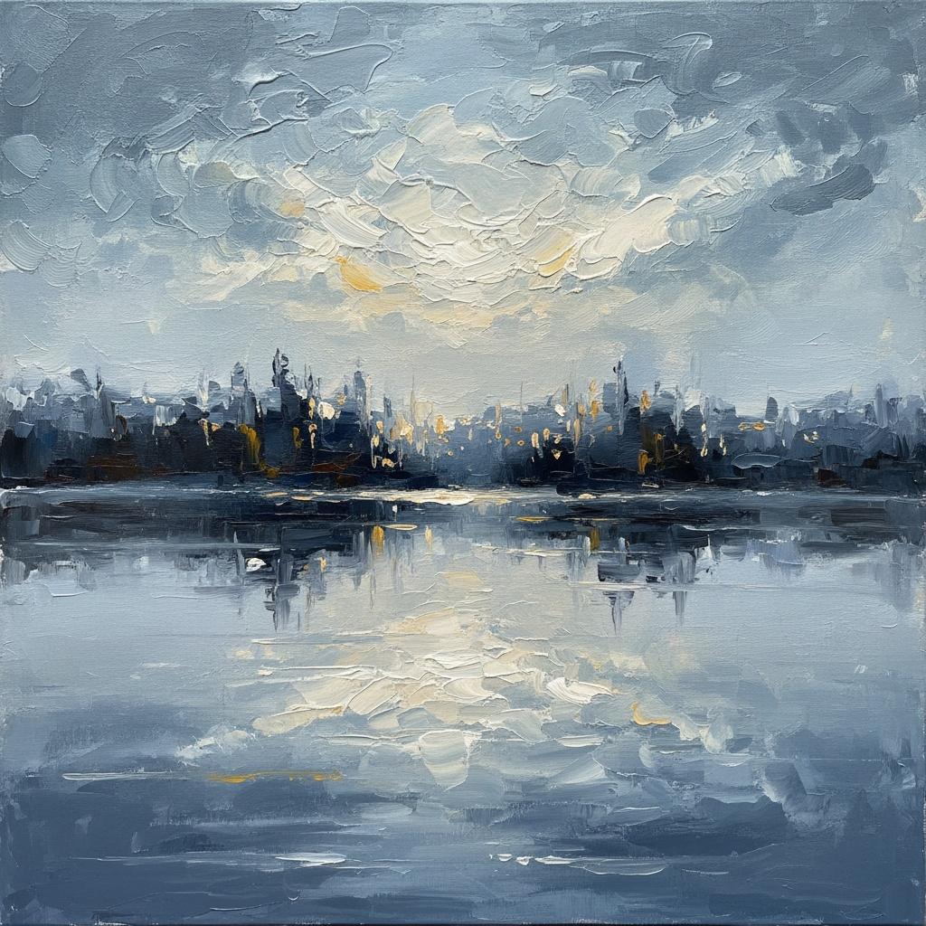 Ephemeral Echoes Of A Silent Skyline In Textured Slate And Gold — Christian Noiret
