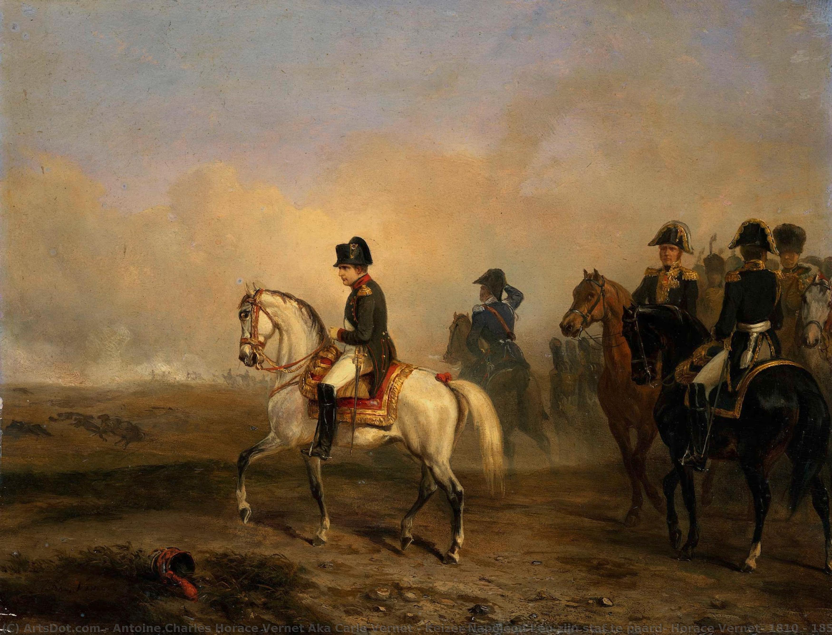 Keizer Napoleon I En Zijn Staf Te Paard, Horace Vernet, 1810 - 1850 — Antoine Charles Horace Vernet Aka Carle Vernet