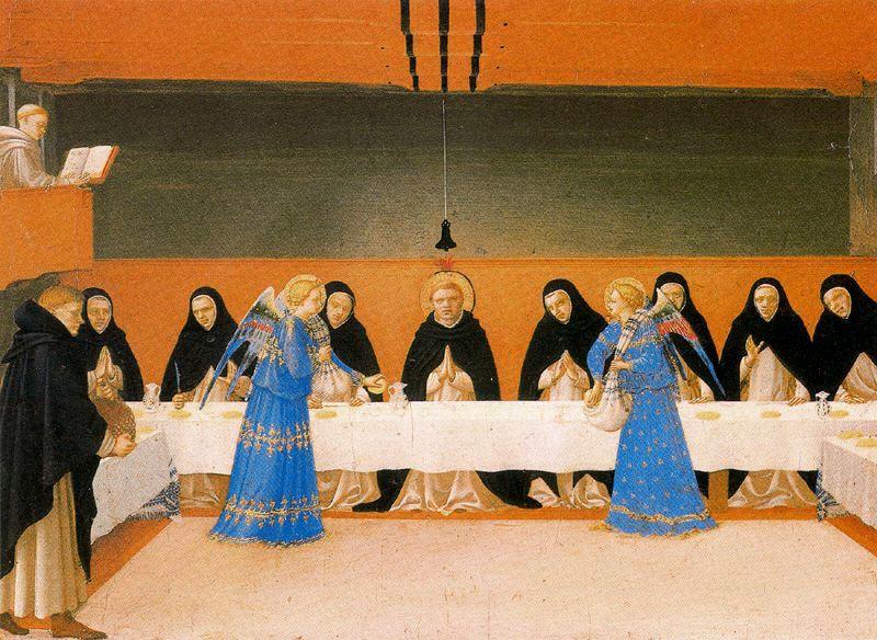 The Angels Serve Food To The Monks — Fra Angelico