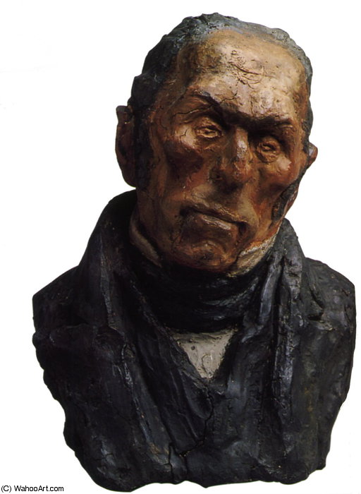 François Guizot, Terre Crue Coloriée Colored Raw Ground — Honoré Daumier