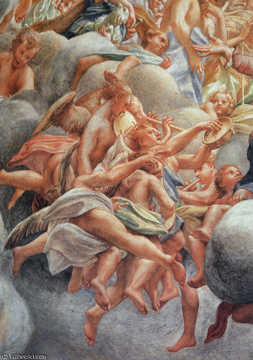 Assumption Of The Virgin, Detail Of Angelic Musicians — Antonio Allegri Da Correggio