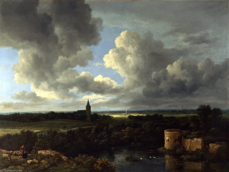 A Landscape With A Ruined Castle And A Church — Якоб Исааксзон Ван Рейсдал
