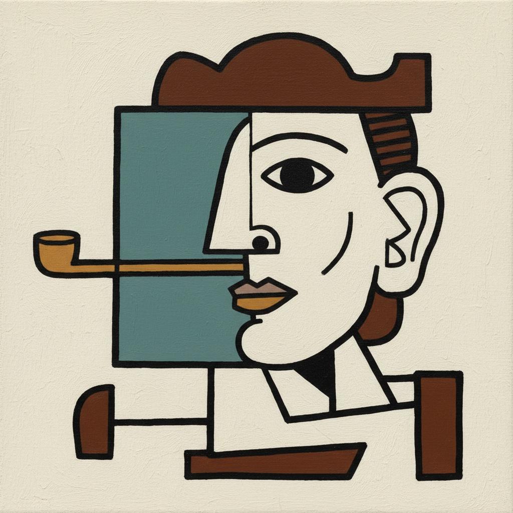 Fragmented Contemplation In Ochre And Teal — Marc Duvallier