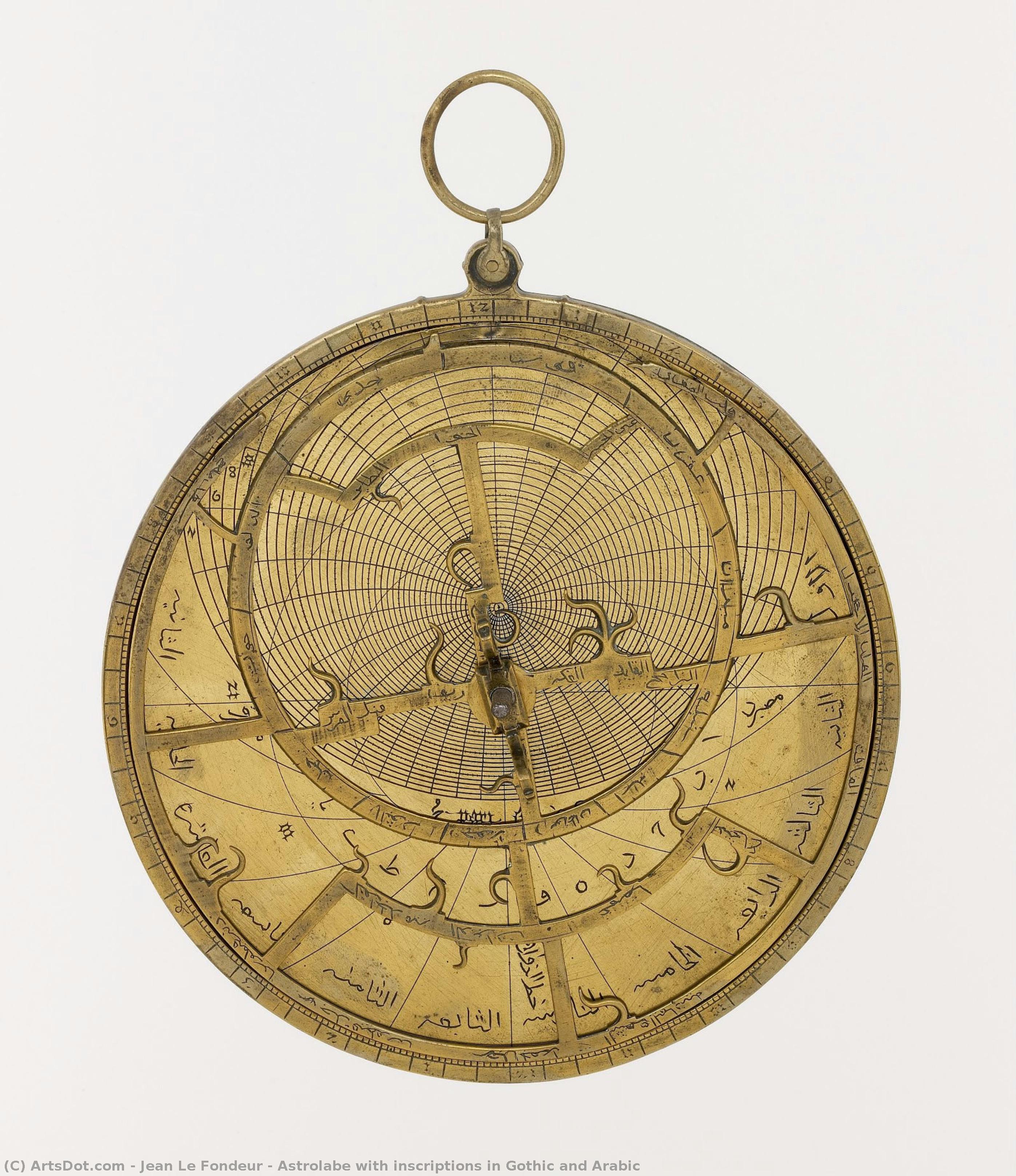 Astrolabe With Inscriptions In Gothic And Arabic — Jean Le Fondeur