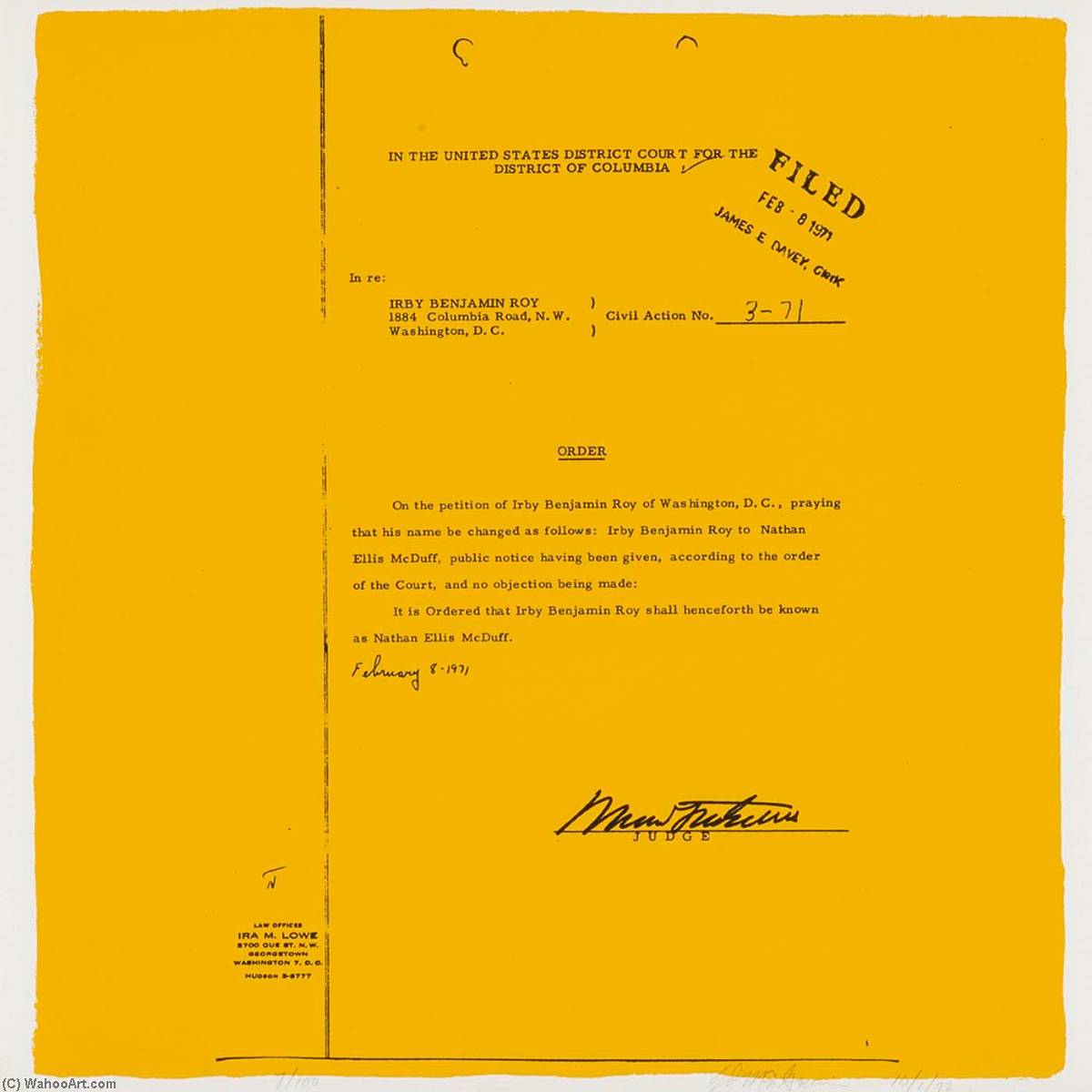 Nathan Ellis Mcduff (from The Name Change Project) — Ed Mcgowin