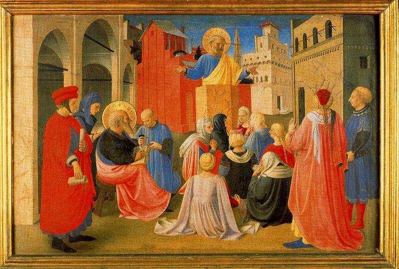 El Sermón De San Pedro En Presencia De San Marcos — Fra Angelico