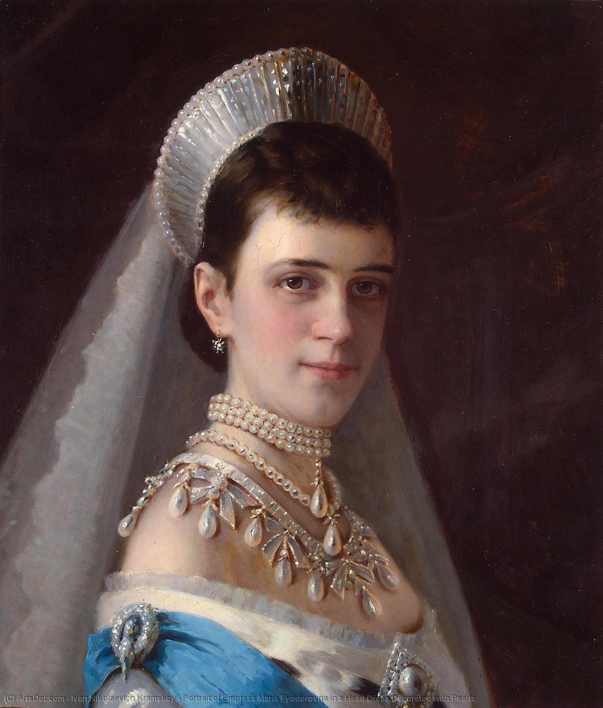 Portrait Of Empress Maria Fyodorovna In A Head Dress Decorated With Pearls — Ivan Nikolajewitsch Kramskoj