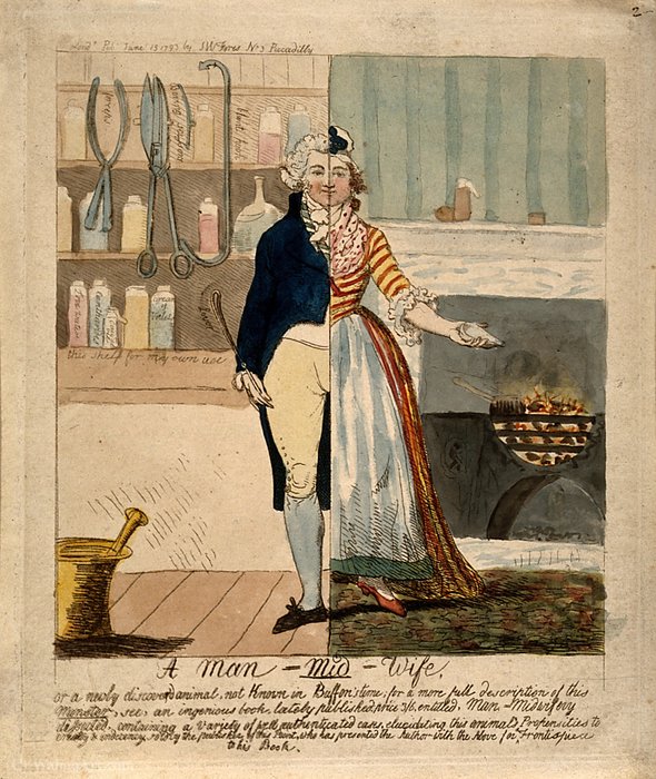 A Man-mid-wife, Or A Newly Discovered Animal Not Known In Buffon's Time — Isaac Robert Cruikshank