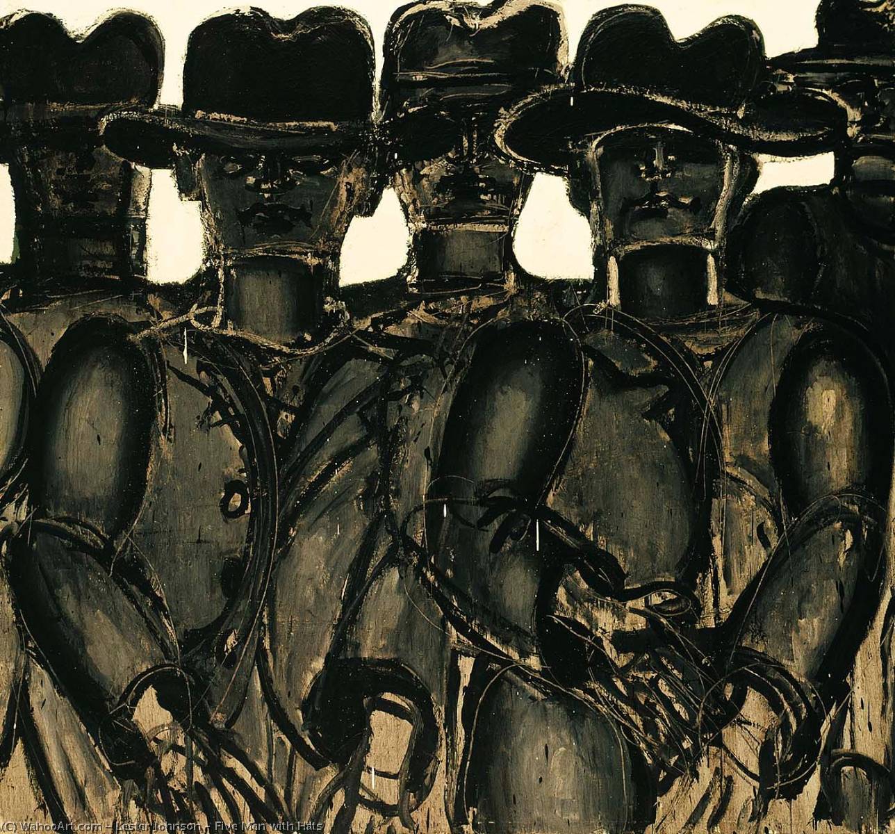 Five Men With Hats — Lester F. Johnson