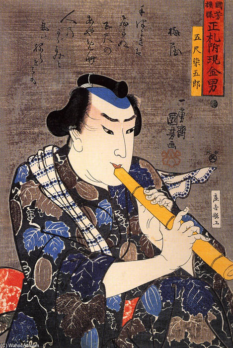 Half-legth Portrait Of Goshaku Somegoro — Utagawa Kuniyoshi