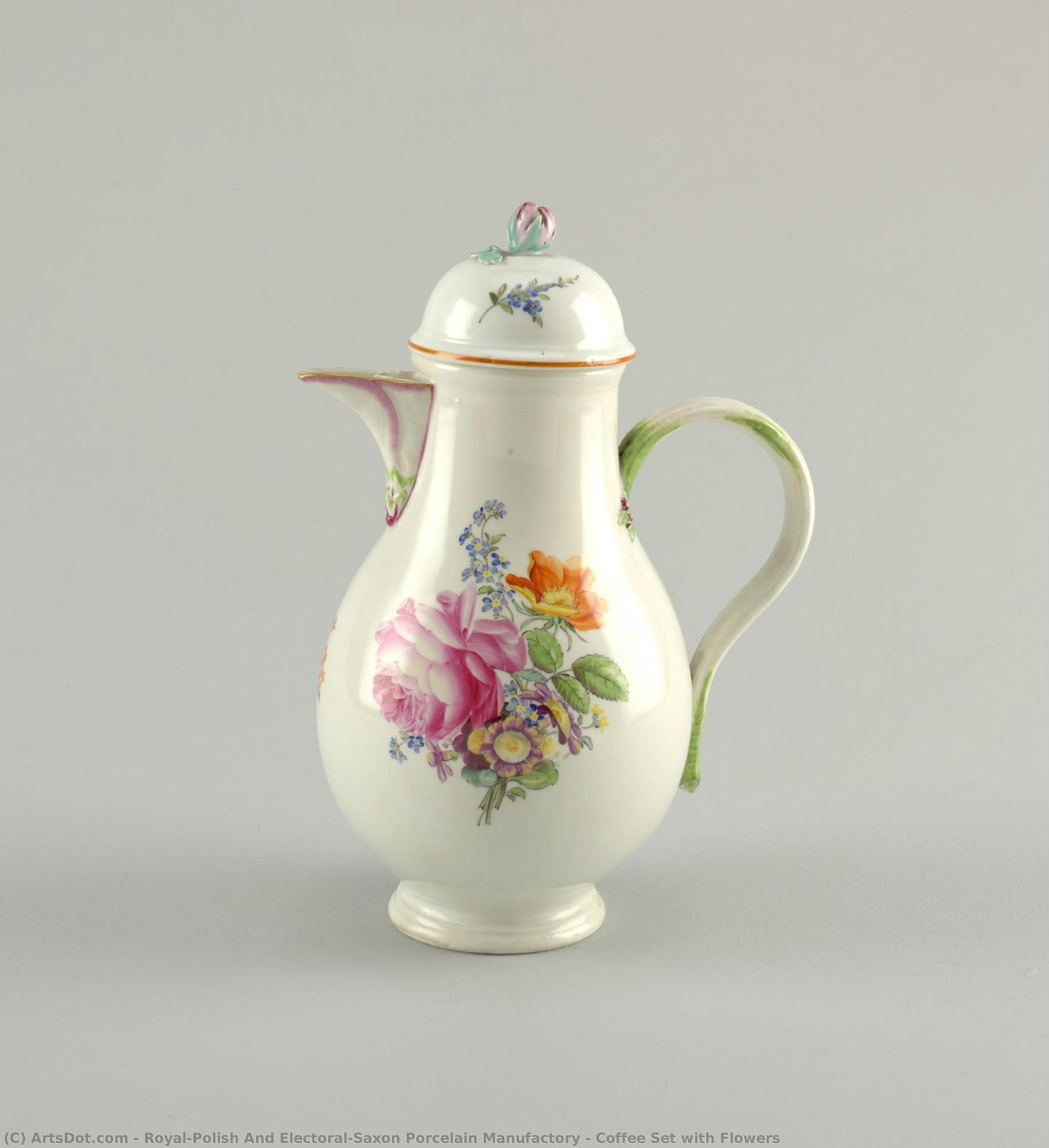 Coffee Set With Flowers — Royal-polish And Electoral-saxon Porcelain Manufactory