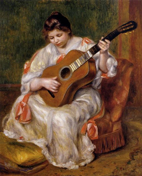 Woman Playing The Guitar — Pjer Ogist Renoar