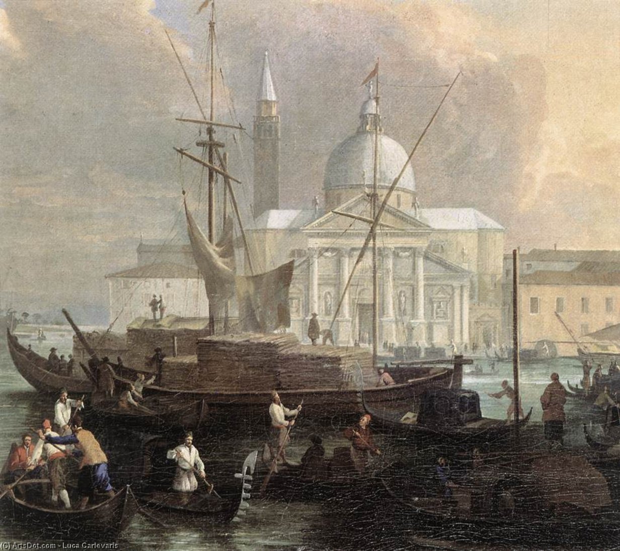 The Sea Custom House With San Giorgio Maggiore (detail) — Luca Carlevaris