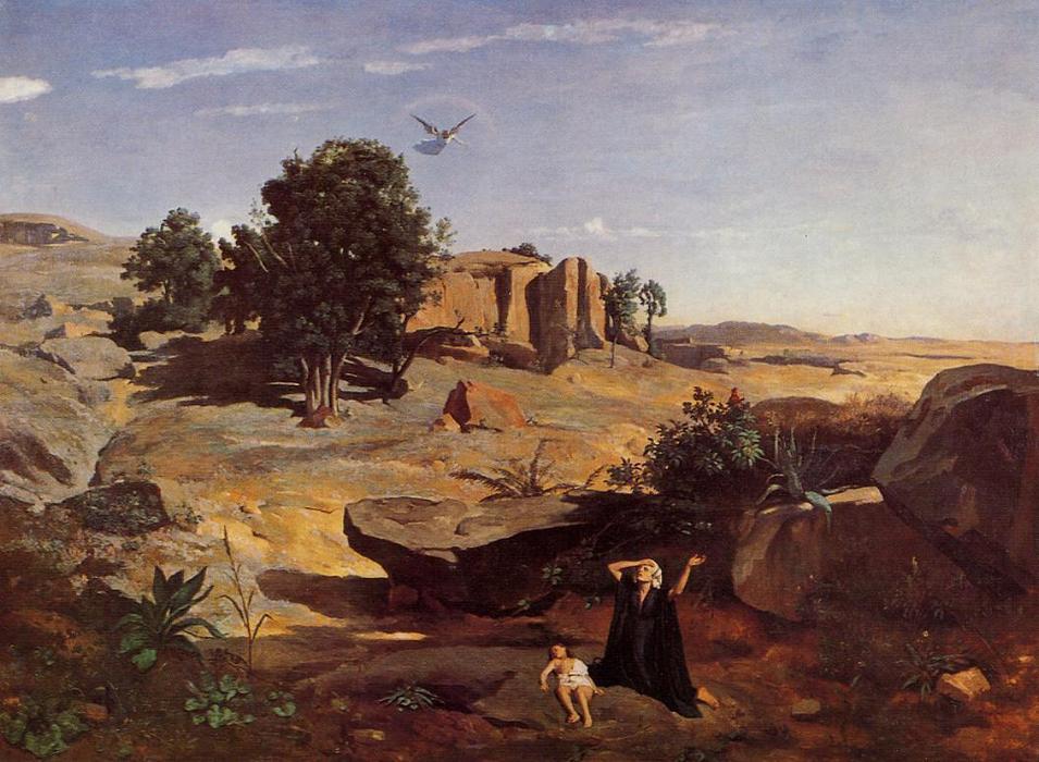 Hagar In The Wilderness — Jean-baptiste-camille Corot