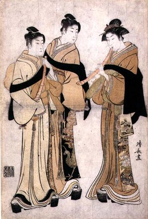 Playing The Shakuhachi — Torii Kiyonaga
