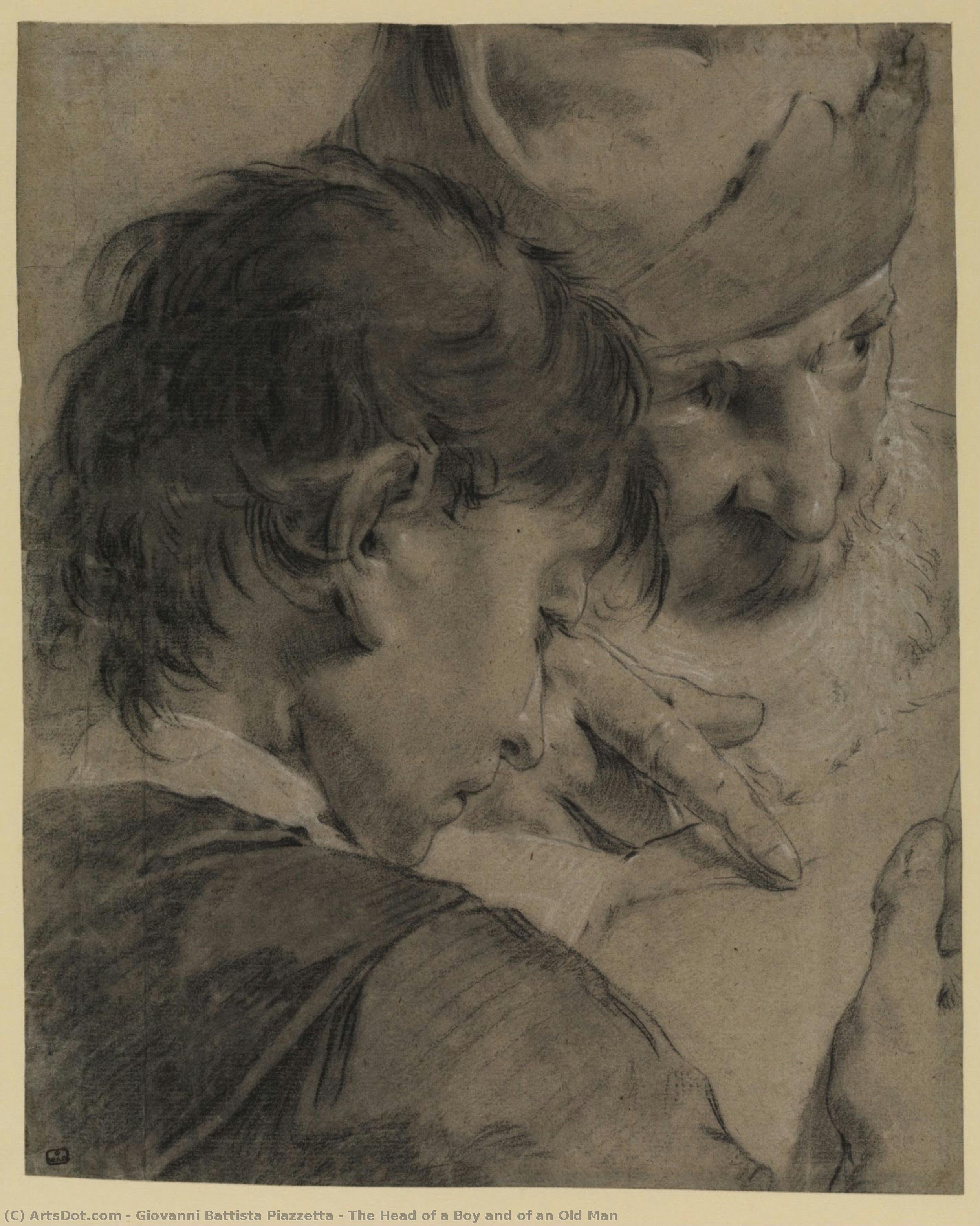 The Head Of A Boy And Of An Old Man — Giovanni Battista Piazzetta