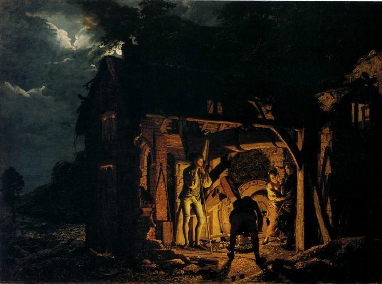 An Iron Forge Viewed From Without — Џозеф Рајт Од Дербија