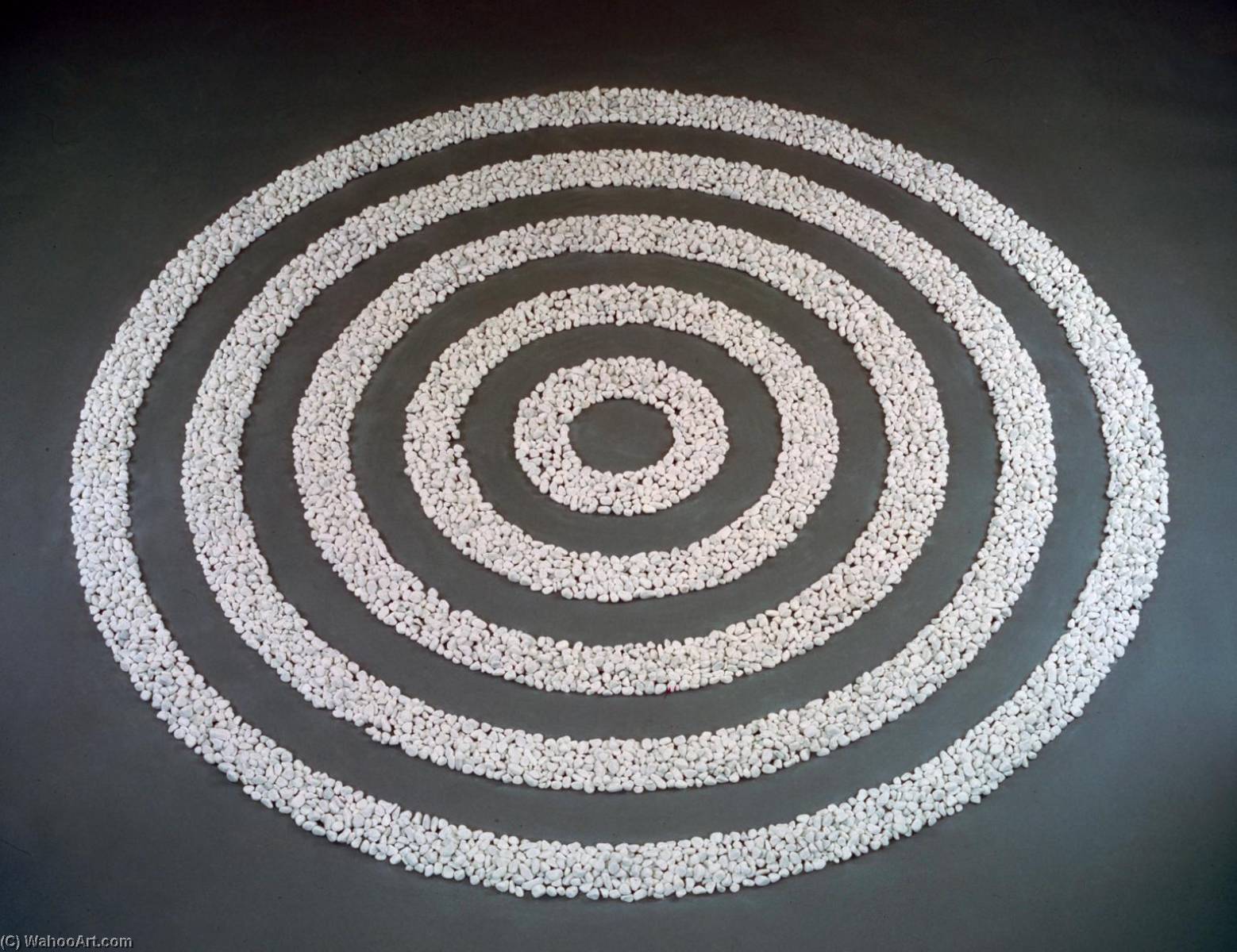 Small White Pebble Circles — Richard Long