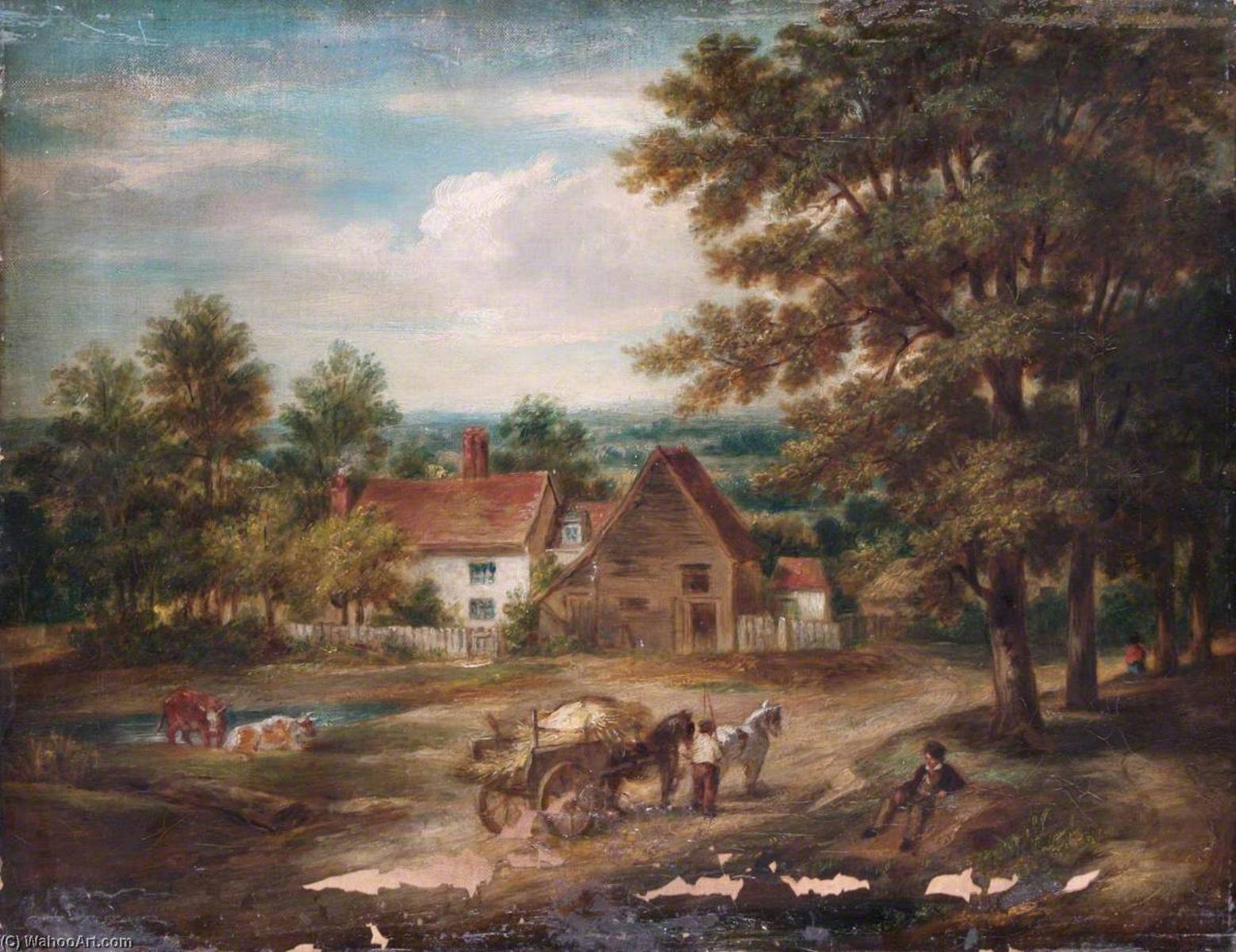 Wyldes Farm (the Farmhouse At Hampstead, Painted On The Spot, 21 August 1857) — John Wood