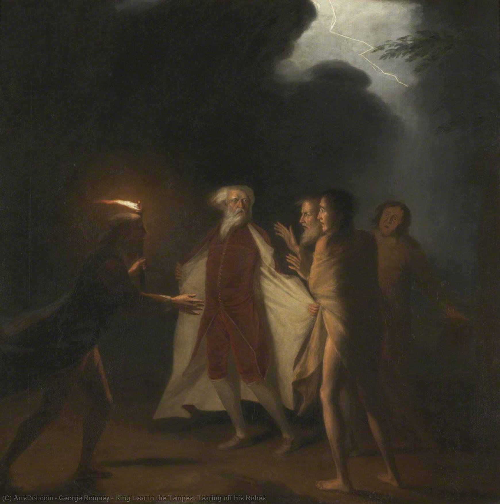 King Lear In The Tempest Tearing Off His Robes — George Romney