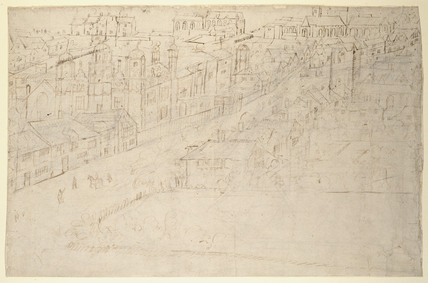 Borough High Street With St Mary Overy - From The London Panorama — Anthonis Van Den Wyngaerde