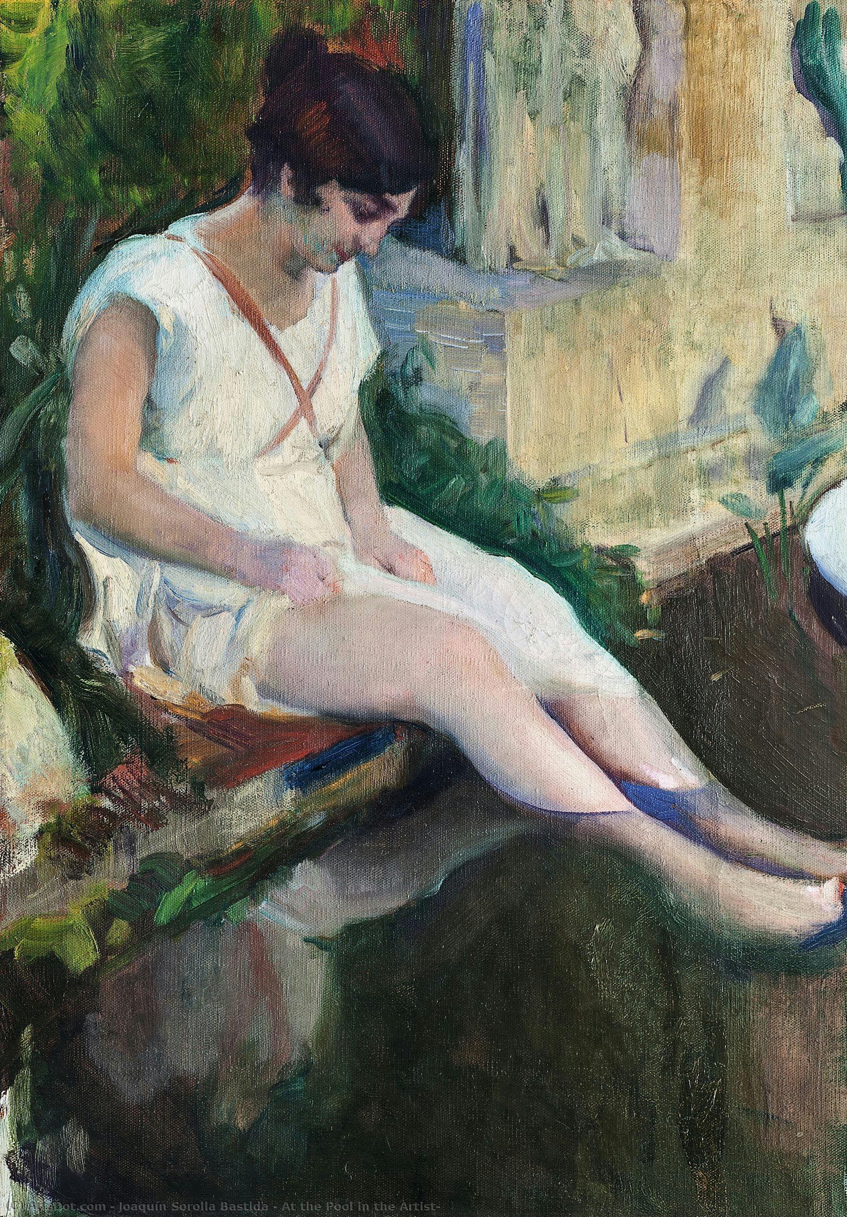 At The Pool In The Artist — Joaquín Sorolla Y Bastida