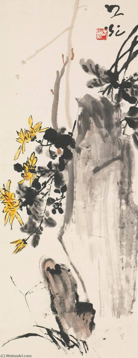 Chrysanthemum And Rock — Xie Zhiguang
