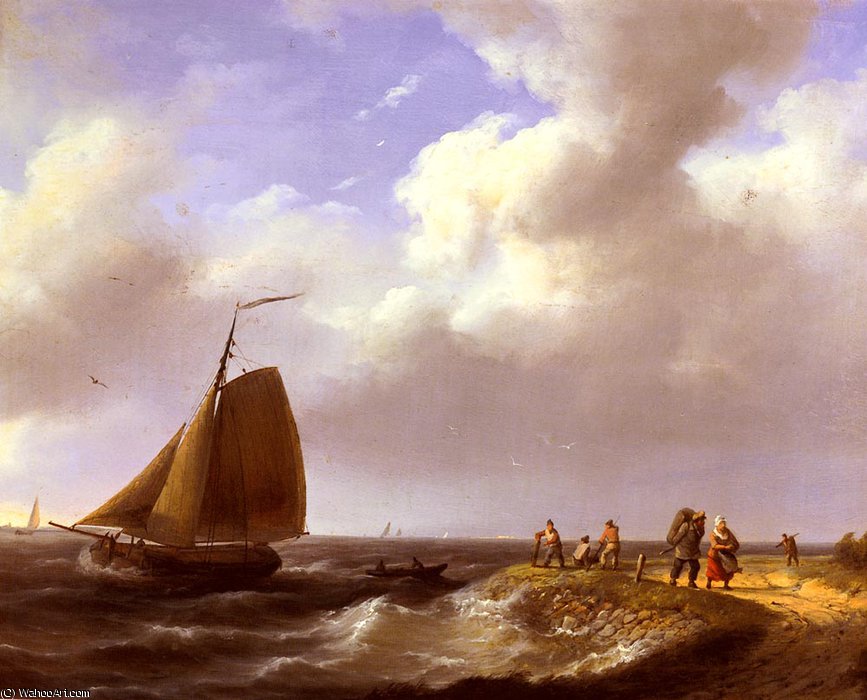 A Fresh Breeze Off The Dutch Coast — Hermanus Koekkoek (the Elder)