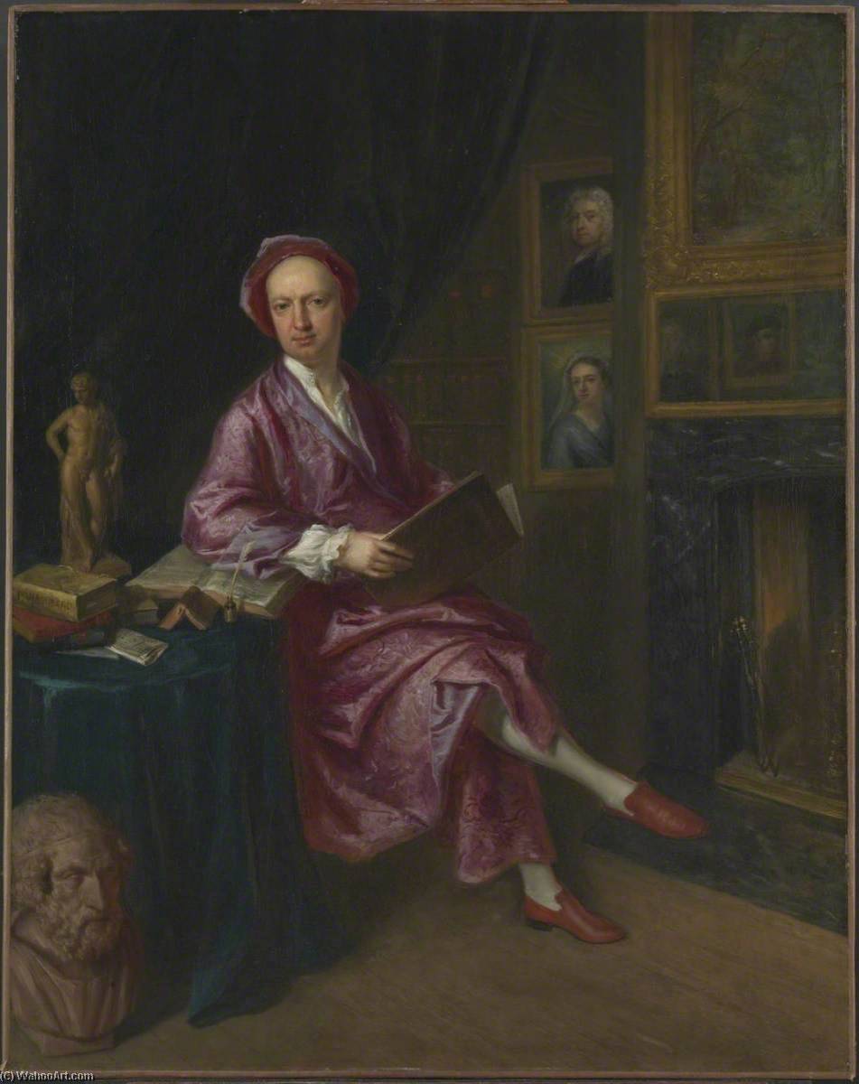 Portrait Of The Artist's Son, Jonathan Richardson The Younger, In His Study — Jonathan Richardson The Elder