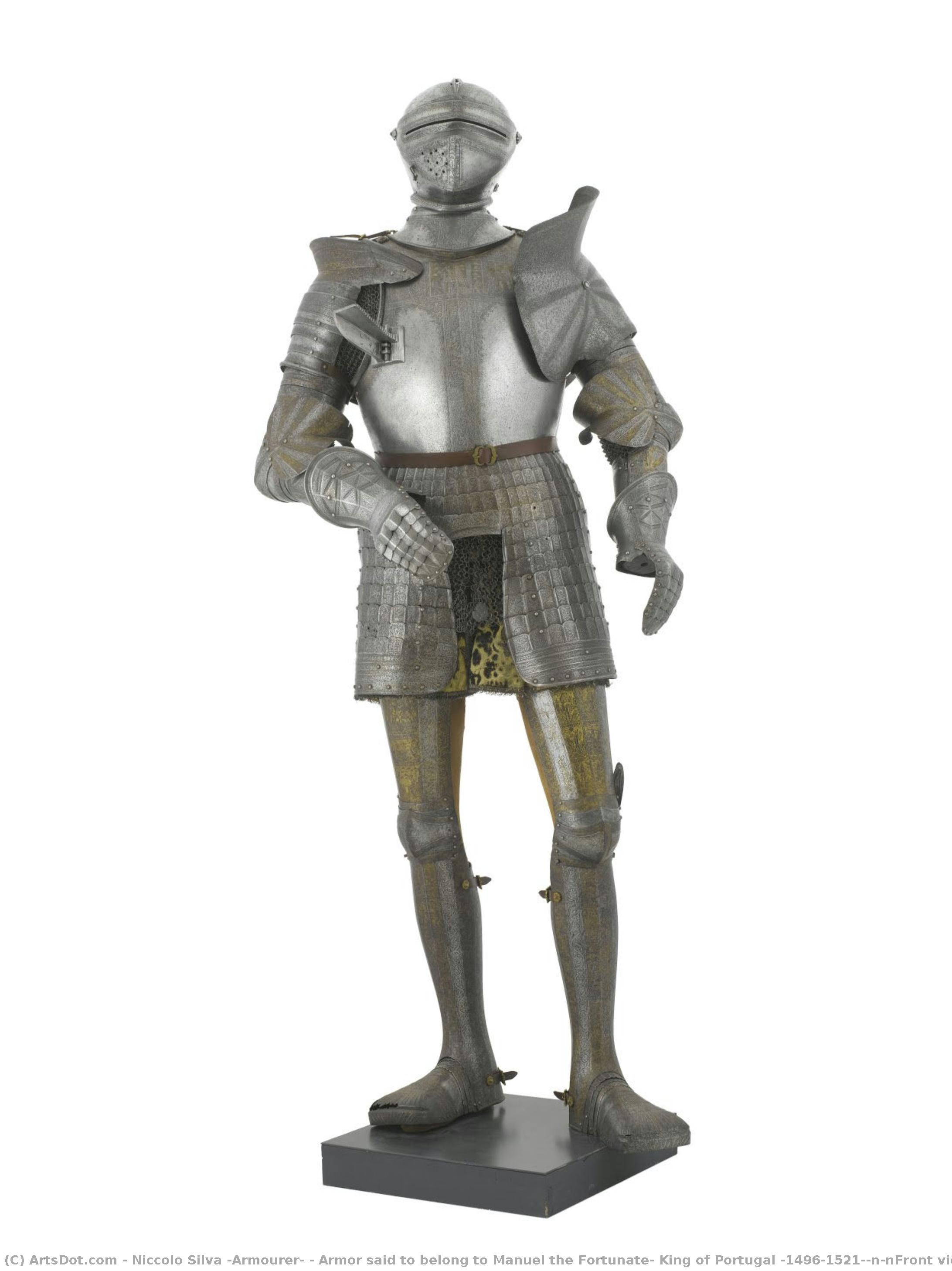 Armor Said To Belong To Manuel The Fortunate, King Of Portugal (1496–1521)\n\nfront View — Niccolo Silva (armourer)