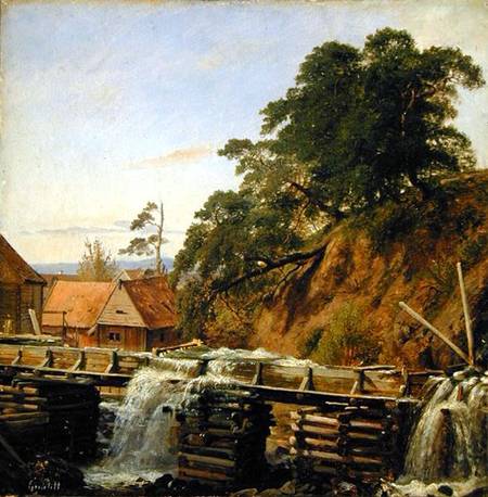 A Watermill In Christiania — Louis Gurlitt