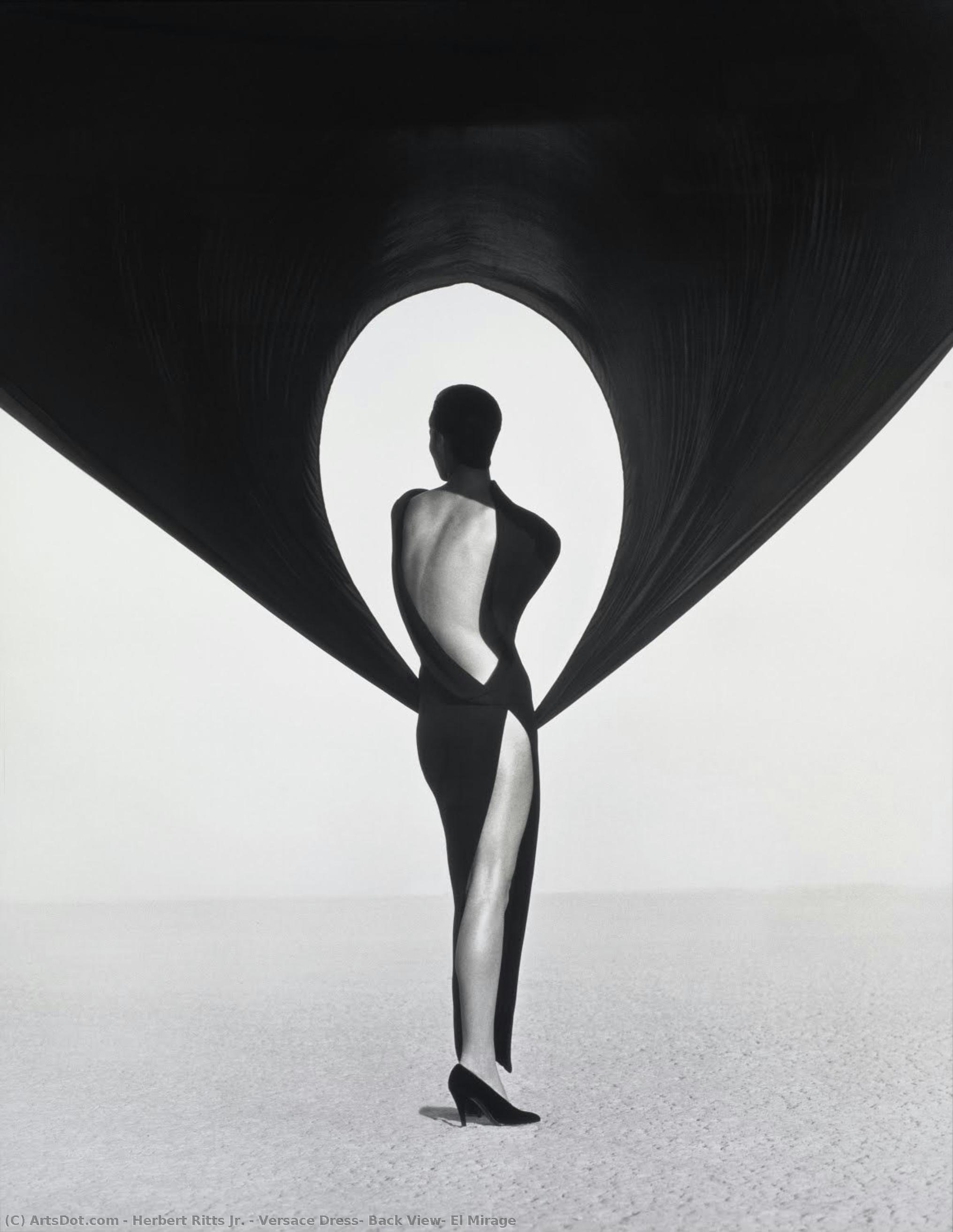 Versace Dress, Back View, El Mirage — Herbert Ritts Jr.