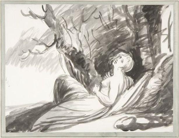 A Woman Reclining In The Forest — George Romney
