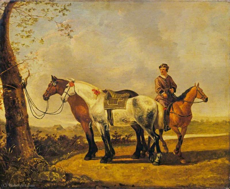 Horses Tied To A Tree — Abraham Pietersz Van Calraet