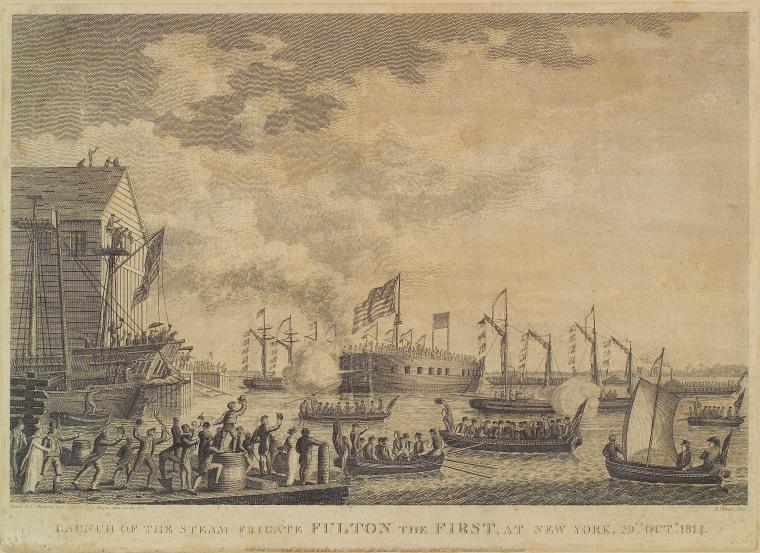 Launch Of The Steamship Frigate Fulton, At New York, 29th Oct. 1814 — Benjamin Tanner