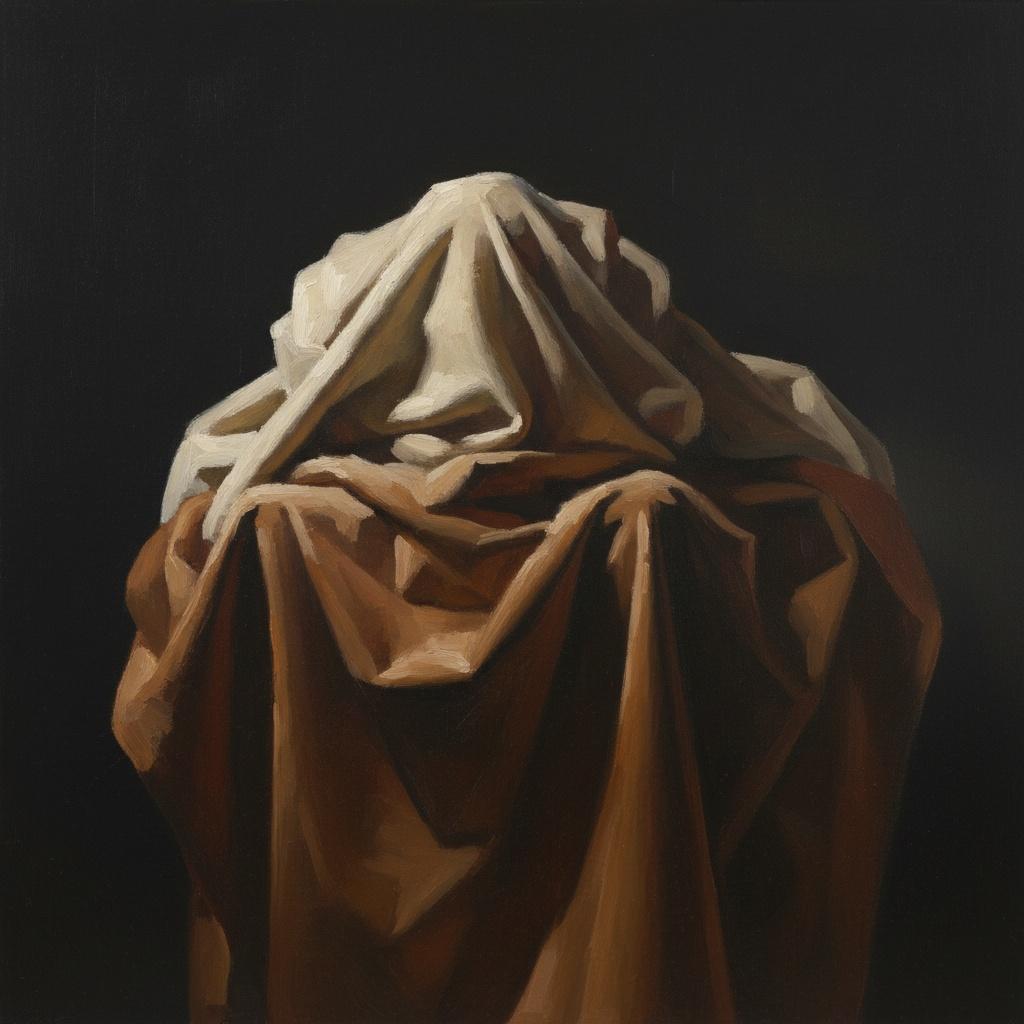 Eternal Folds Of Umber: A Monumental Study In Light And Shadowed Silence — Christian Noiret