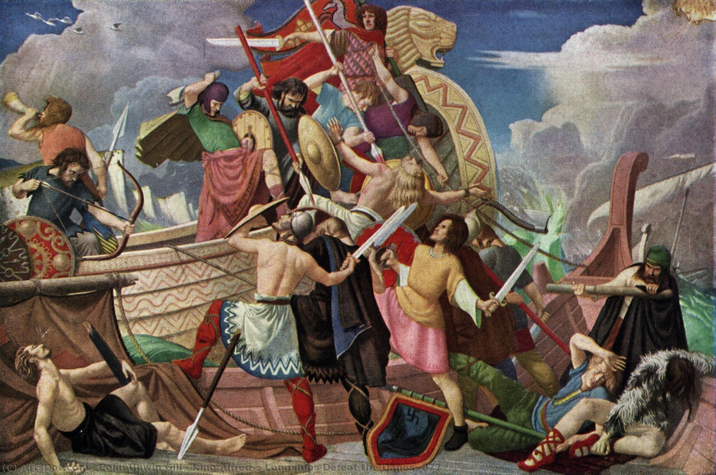 King Alfred's Longships Defeat The Danes, 877 — Colin Unwin Gill