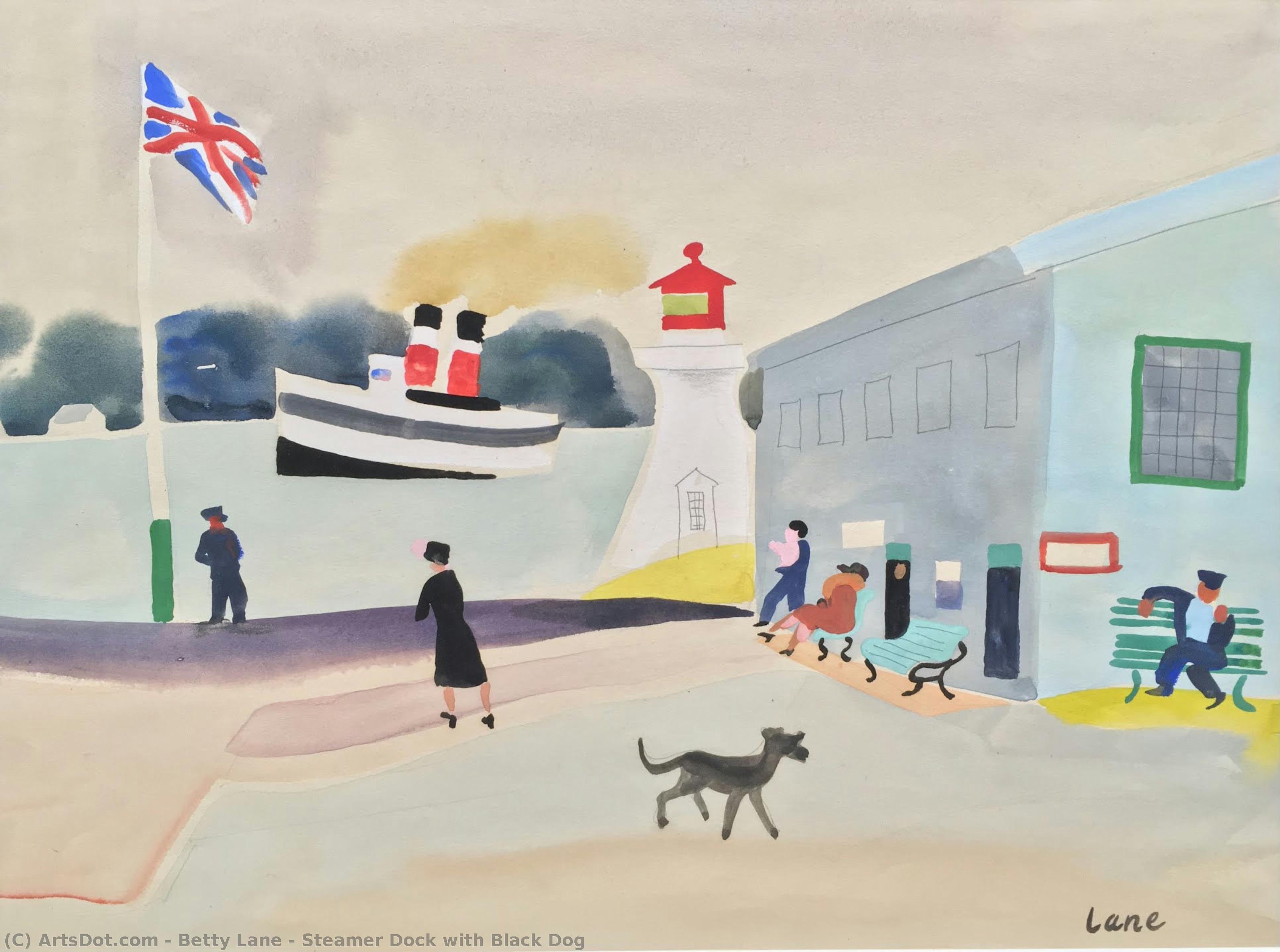 Steamer Dock With Black Dog — Betty Lane