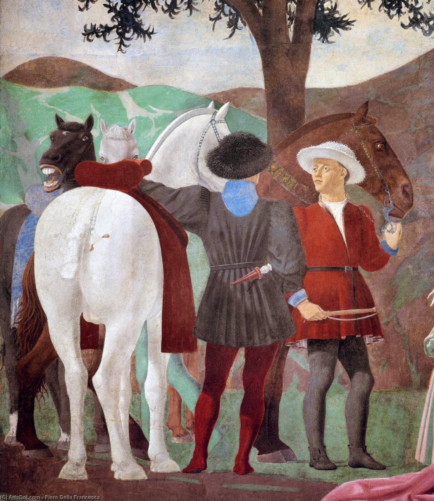 2a. Procession Of The Queen Of Sheba (detail) (13) — Piero Della Francesca