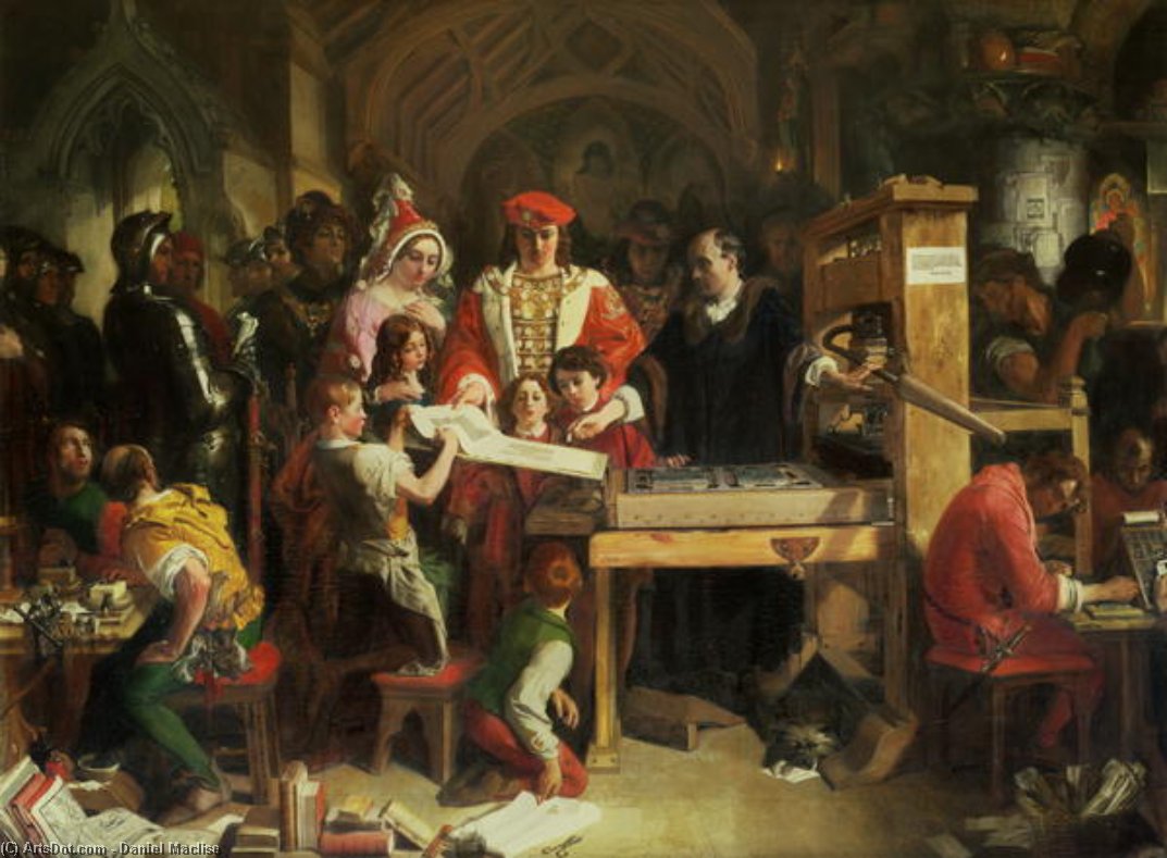 Caxton's Printing Press — Daniel Maclise