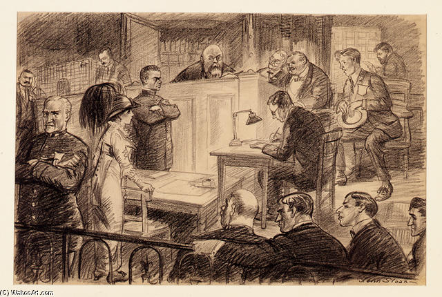 Before Her Makers And Her Judge, Illustration For ''the Masses'', August 1913 — John French Sloan