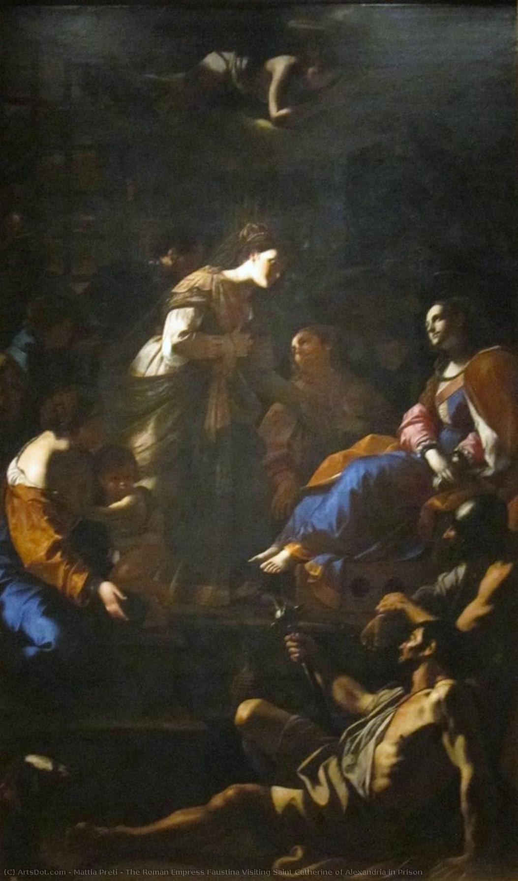 The Roman Empress Faustina Visiting Saint Catherine Of Alexandria In Prison — Mattia Preti