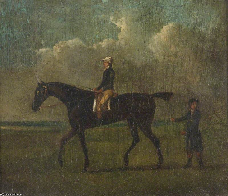 A Racehorse With Jockey Up And An Attendant — John Nost Sartorius