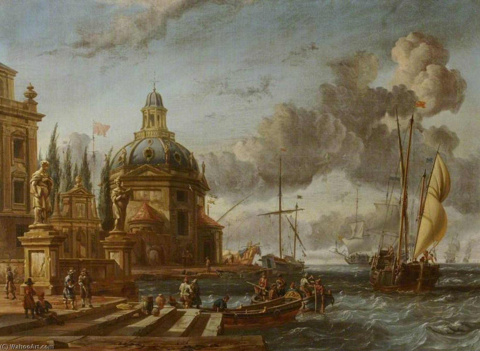 Harbour Scene — Abraham Storck