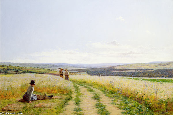 Girl In The Fields — Jean Ferdinand Monchablon