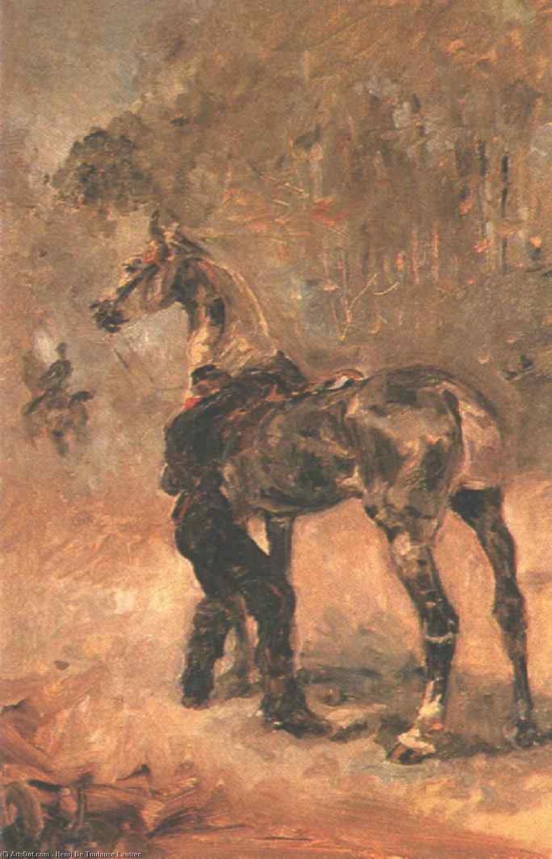 Artilleryman Saddling A Horse — Henri De Toulouse-lautrec