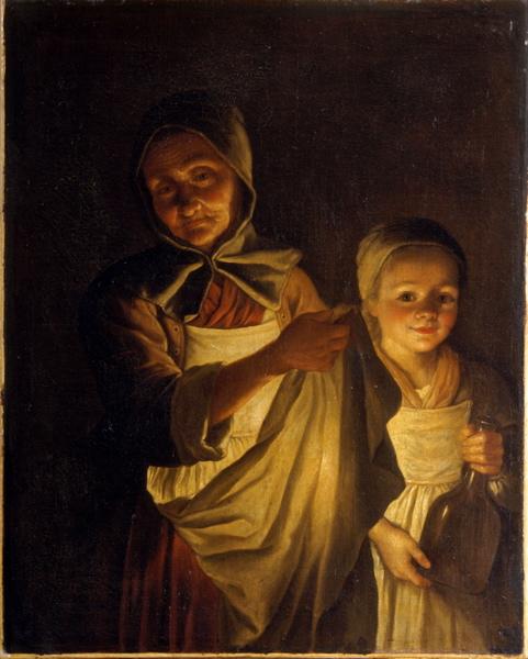 Vieille Femme Descendant À La Cave — Gresly Gaspard